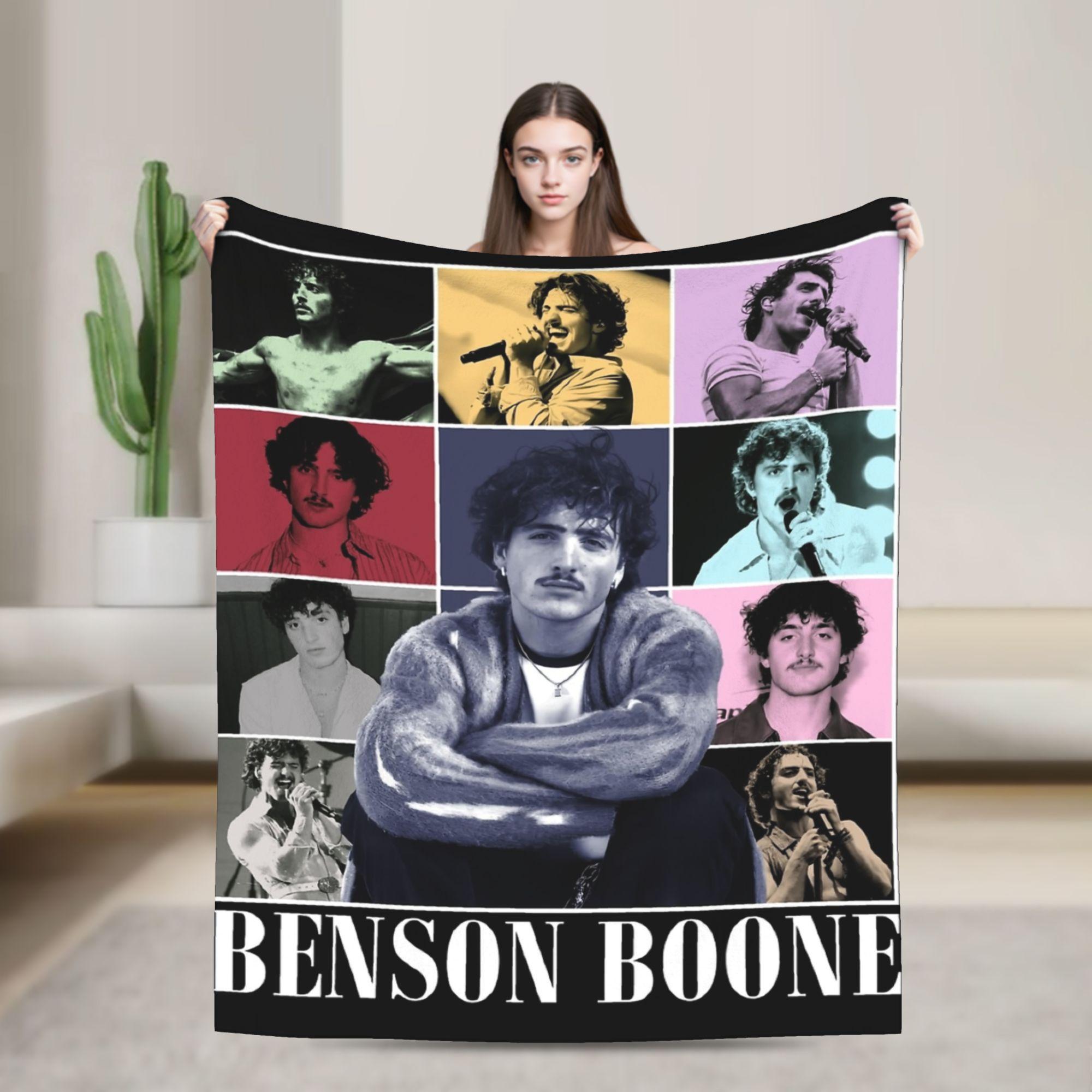 Benson Boone Singer Music Vintage Tour Wool Blankets Funny Throw Blankets for Home Hotel Sofa 200x150cm Quilt 75X95CM