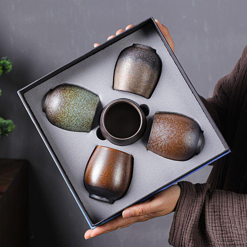 Handmade Japanese Ceramic Tea Cup - Retro Style Kung Fu Tasting Bowl