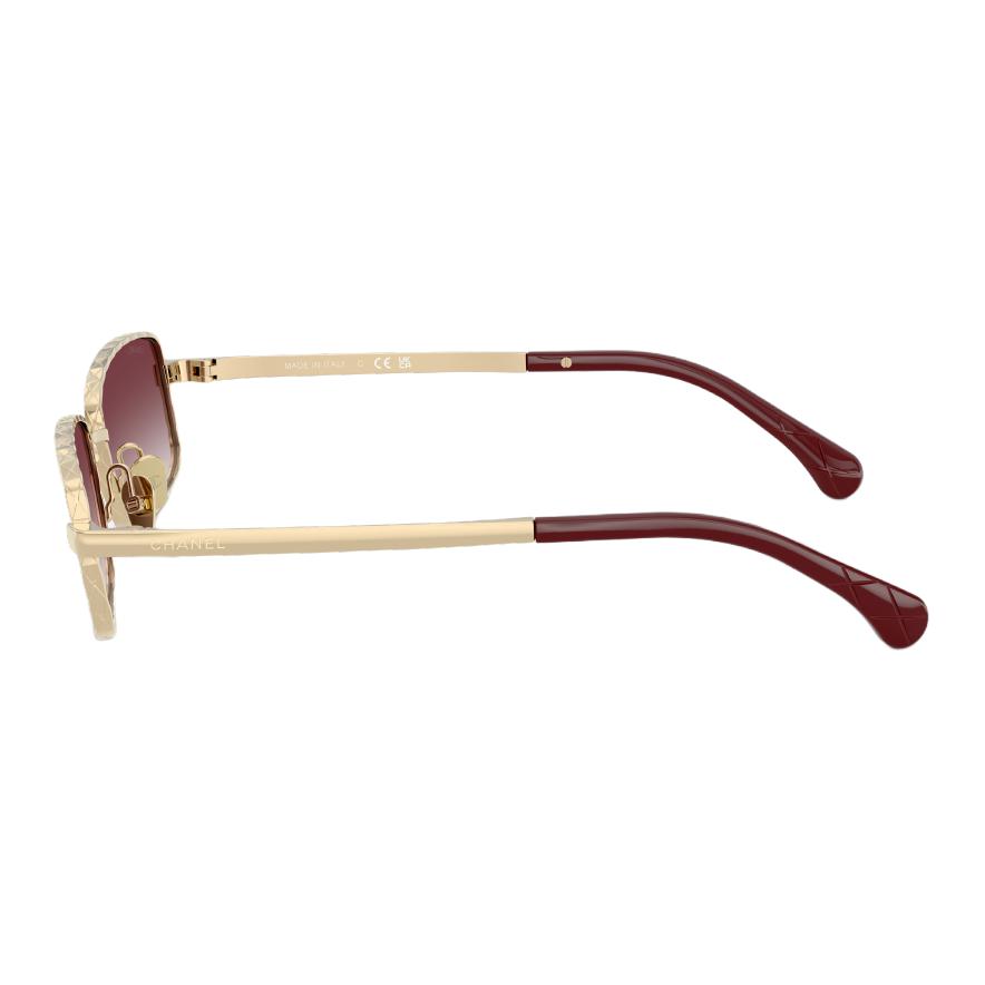 Chanel Logo Metal Rectangular Sunglasses Women Sunglasses Light-Gold CH4295-C4188H