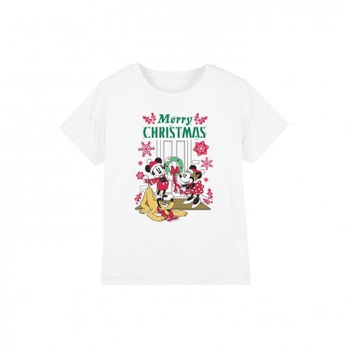 Disney Childrens/Kids Mickey & Minnie Mouse Wreath Christmas T-Shirt