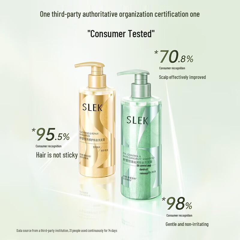 SLEK Oil Control Anti-Dandruff Shimmering Gold Shampoo