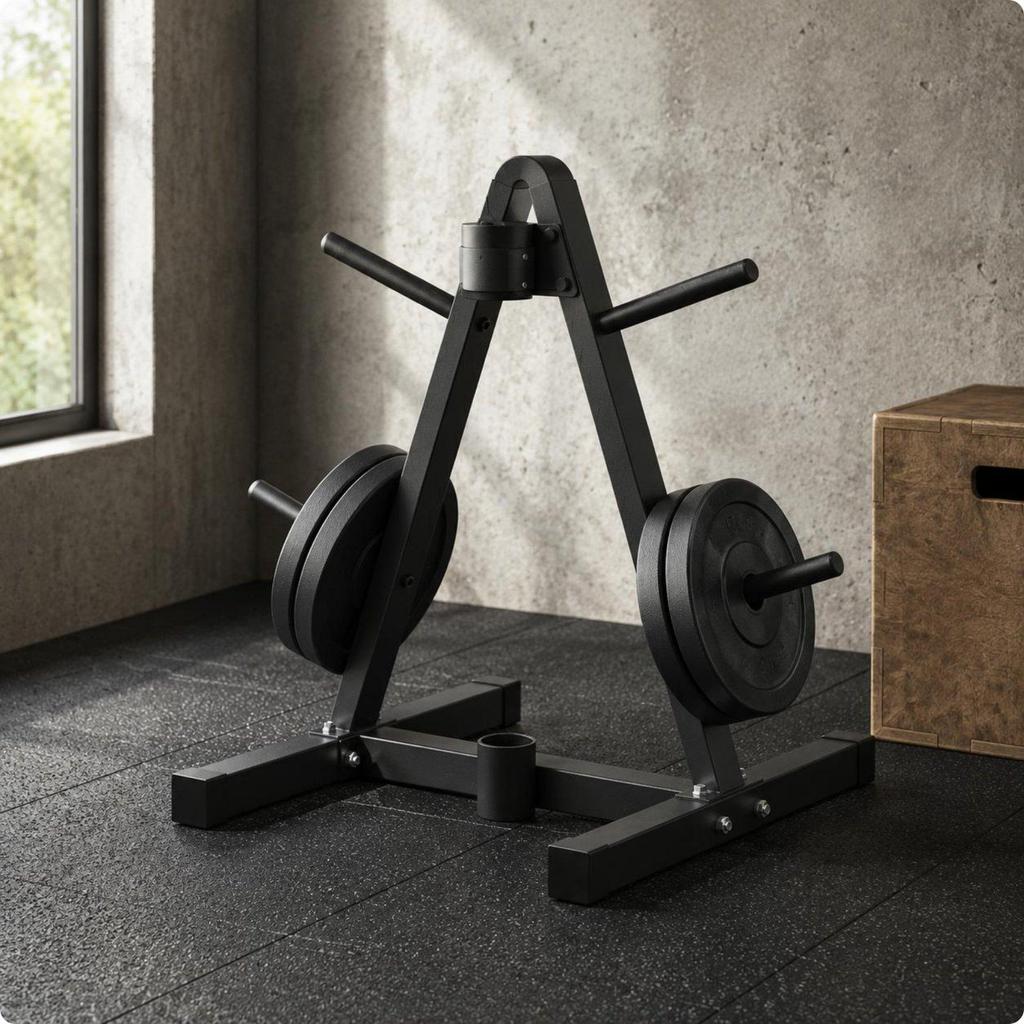 Barbell Storage Rack Multi-Purpose Plate Stand Space Saving