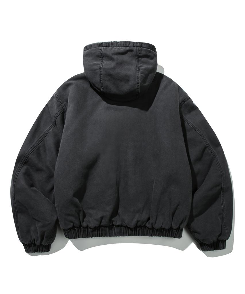 Urbanstoff Overdyed Hooded Work Jacket (Charcoal)