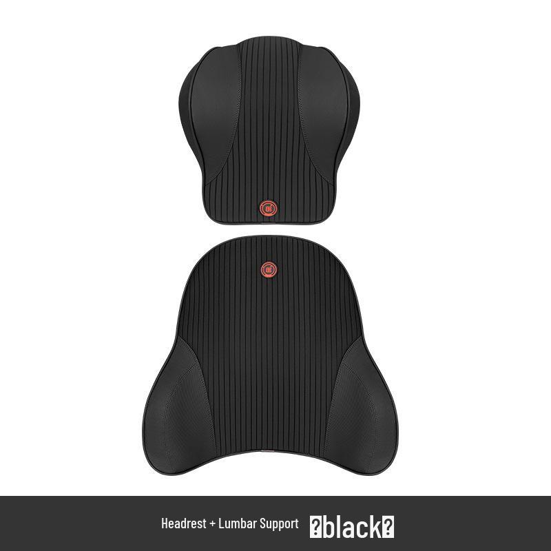 Electric Massage Lumbar Support Pillow - Memory Foam Car Seat Cushion with Remote Control.