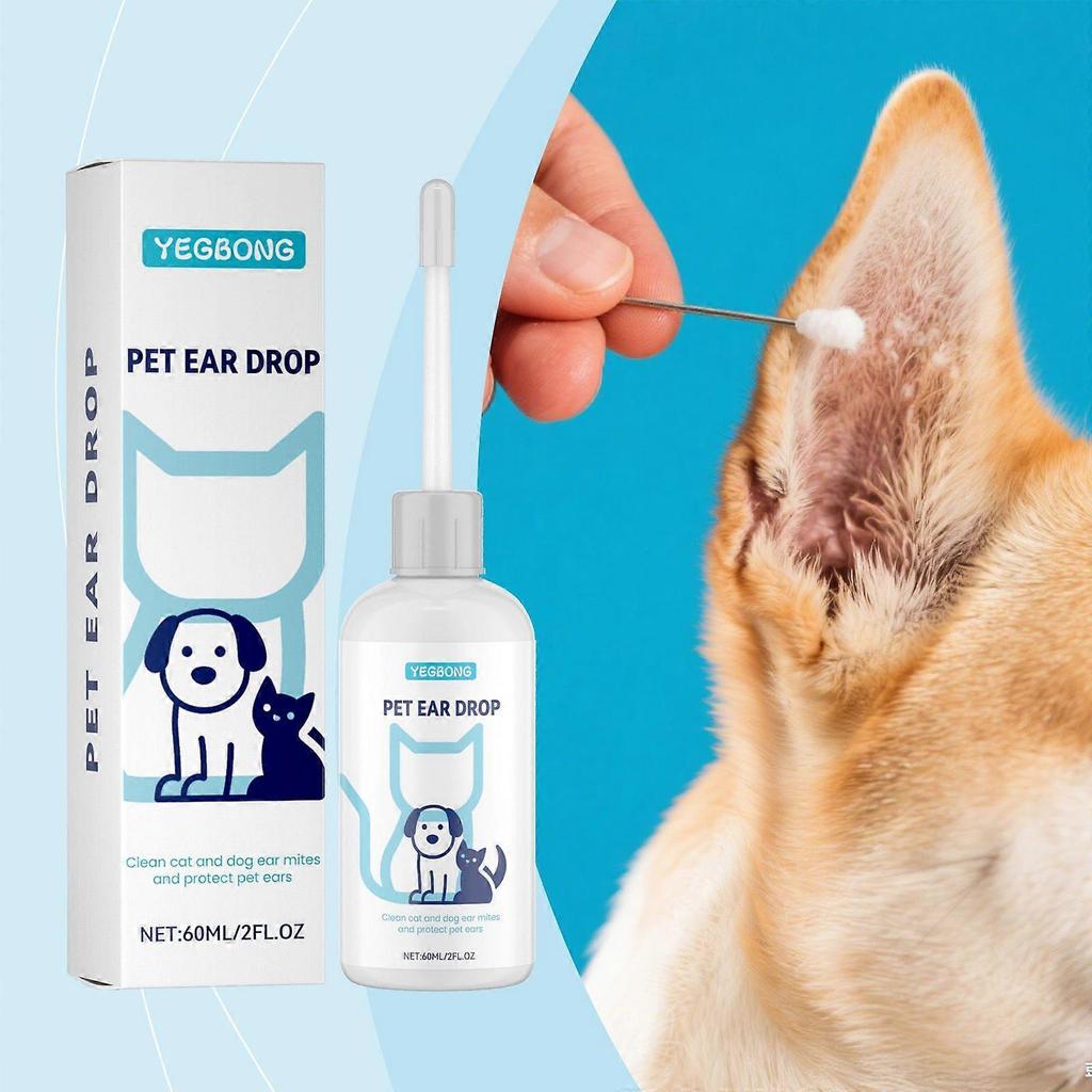 Yegbong Pet Ear Drops, Suitable For Cats And Dogs, Are Gentle Care And Nourishing Ear Drops For Cleaning Dirt In The Ear Canal