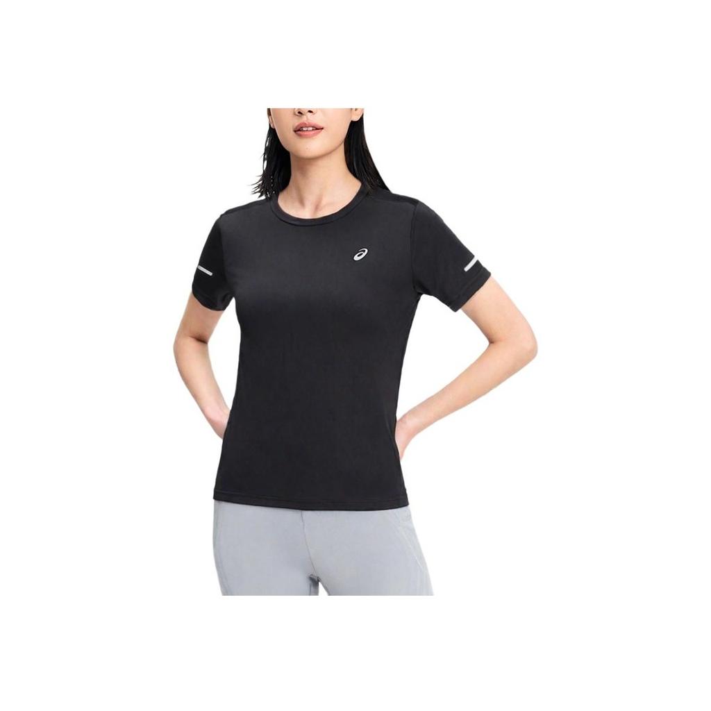 Asics Jersey de Cuello Redondo Transpirable Casual Deportivo Manga Corta Camiseta Tops para Mujer Negro 2012D027-001