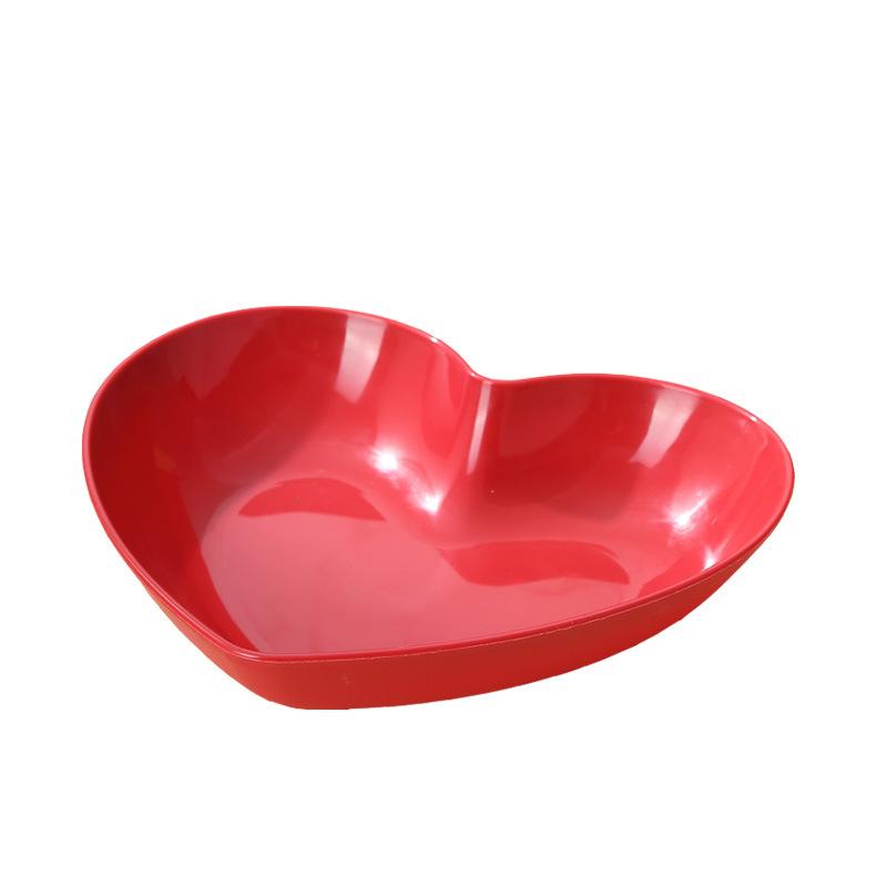 Rote Festliche Hochzeit Herzförmige Obstschale Liebe Kuchen Dessertteller Wohnzimmer Hochzeit Süßigkeiten Getrocknete Früchte Platte Kleiner Teller