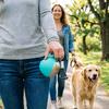 2-in-1 Dog Water Bottle, Portable Pet Water Bottle with Bowl, 10oz Stainless Steel Heart Dog Water Ball, Dog Water Dispenser for Small Dogs Puppies