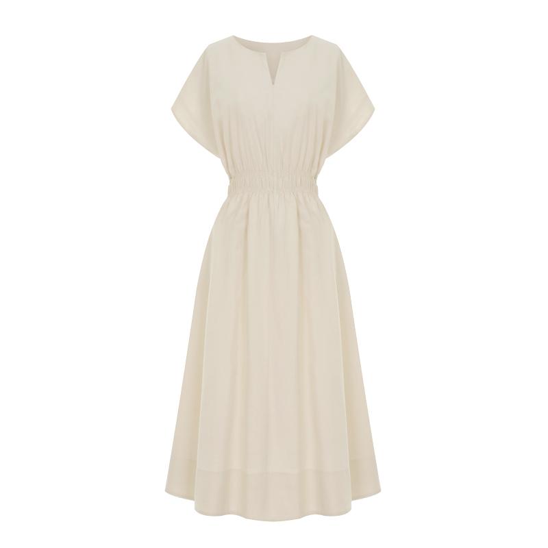 Page Flynn Slit Dolman Banding Linen Dress_S5Bop082C