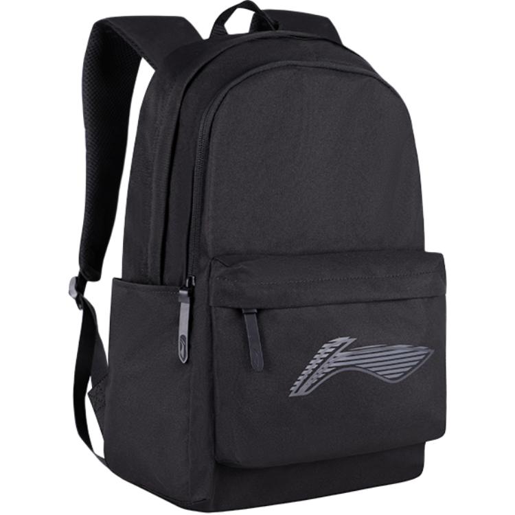 Li Ning Sports Life Collection Polyester Backpack Regular Unisex Black YBSV149-1
