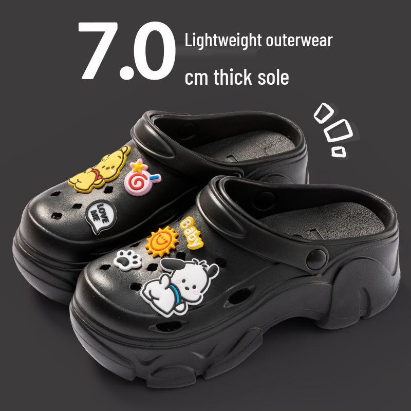 Women's Thick-Soled Non-Slip Height-Increasing Closed-Toe Sandals & Slippers - New Summer 2024 Beach Style