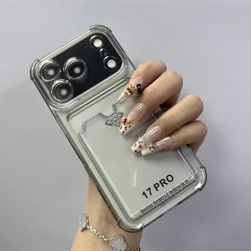 iPhone 17 Pro Max Card Holder Case with 16 Slots, Drop-Proof Soft Shell, Compatible with 13/14 Plus, Simple Design