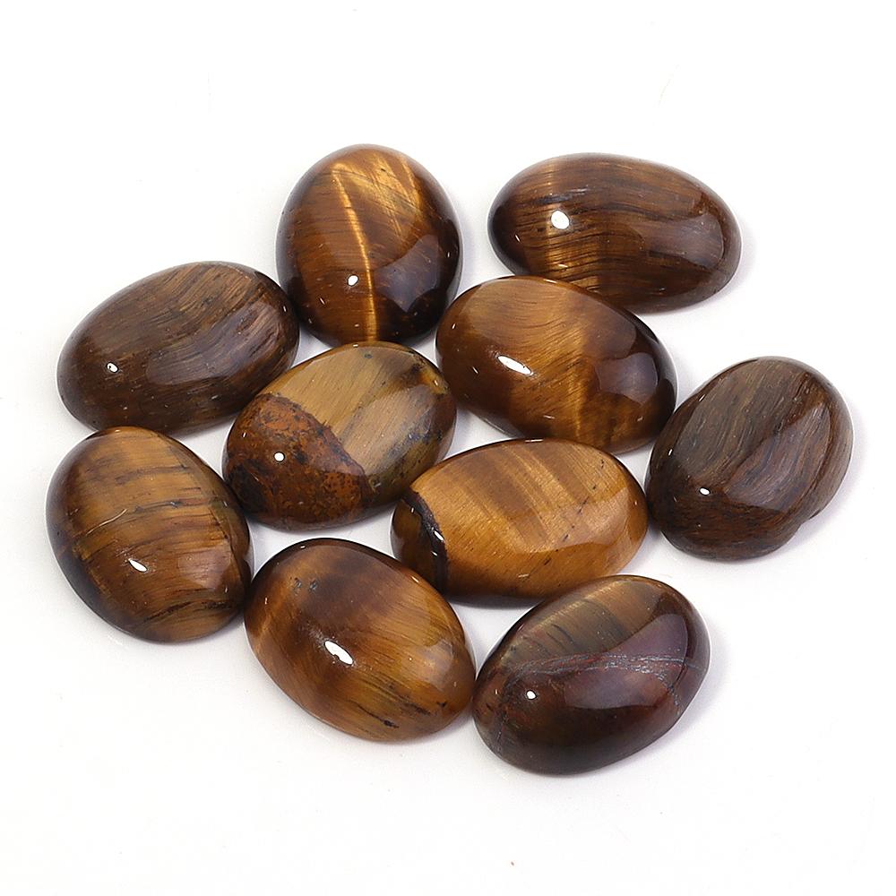 5/10 Pièces/Paquet Cabochon Pierre Naturelle Agate Ovale Lapis Œil de Tigre Perles Libres Dos Plat Cabochon Camée Entretoises Pour la Fabrication de Bijoux