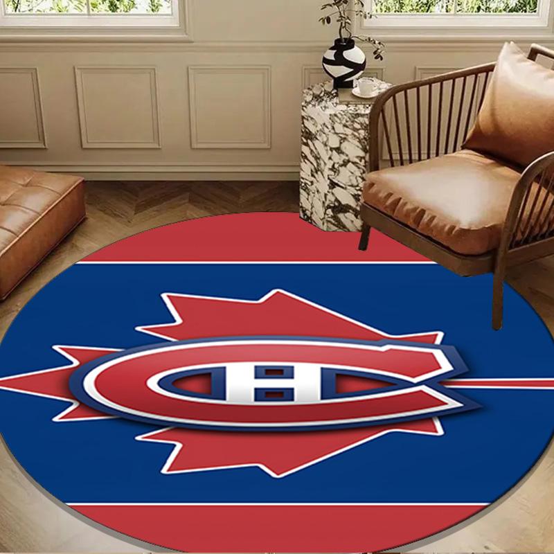 Montreal Ice Storm Round Rug for Livingroom,Bedroom, Palyroom, Chair Rug, Area rug, Circle Carpet, Large Size Decor Fan Christmas gift