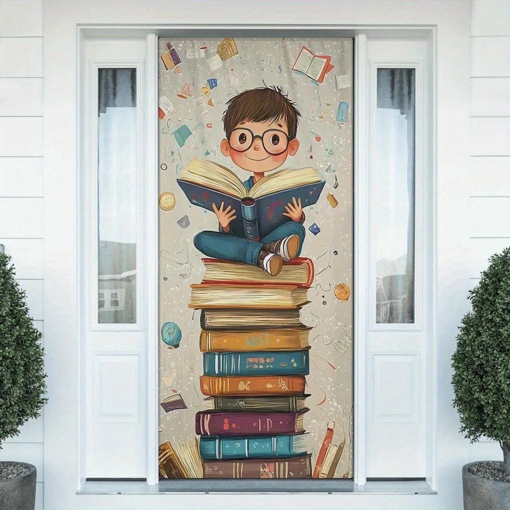 3D Visual Space Art Doorway Banner - Party Celebration Polyester Door Curtain Flag Decoration