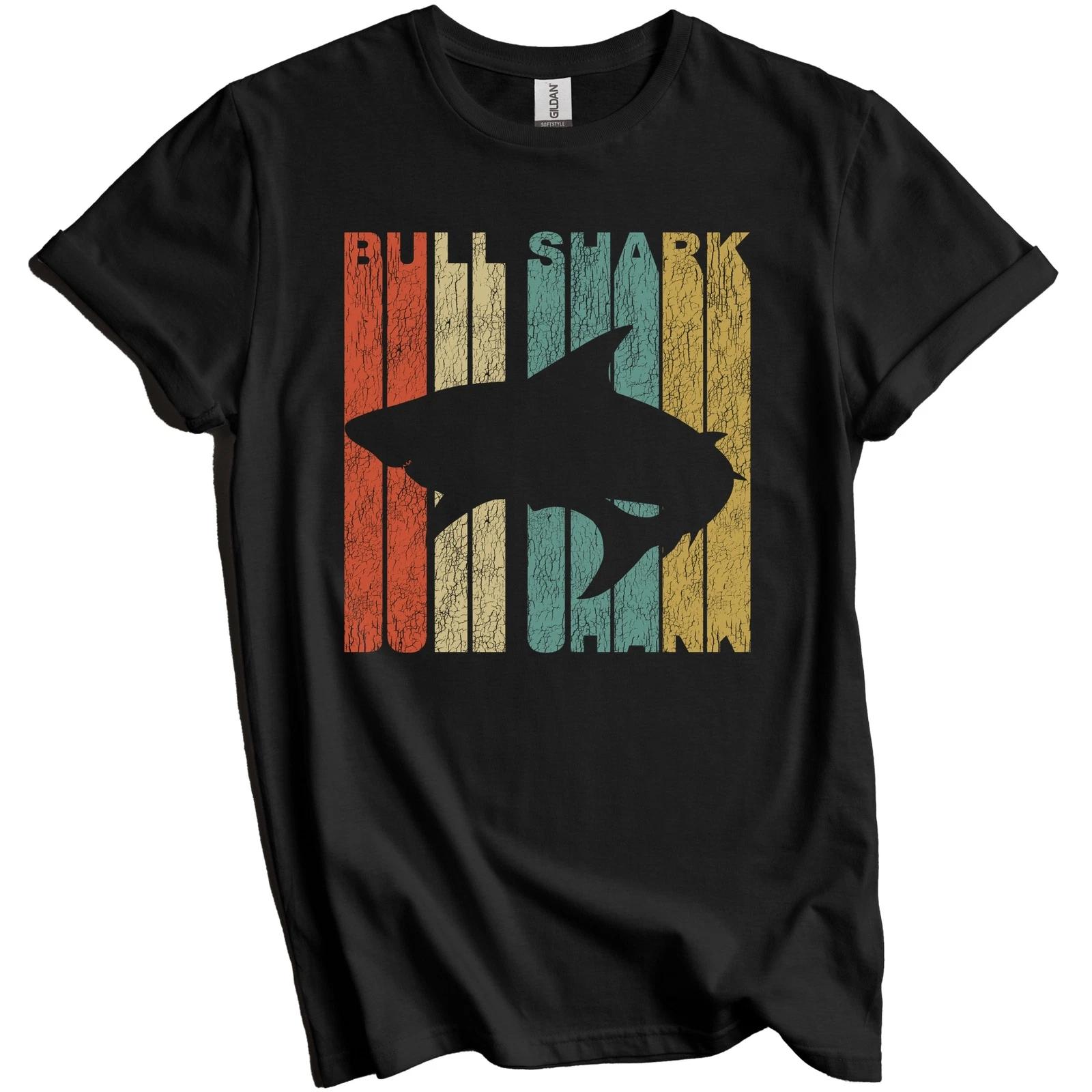 Retro Bull Shark Distressed Vintage Style Shark T-Shirt 3XL