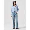 Washed Long Straight Denim Sky Blue