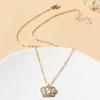 Crown Necklace European and American Fashion Diamond-encrusted Collarbone Chain Personalized Alloy Gold-plated Light Luxury High-end Sweater Chain
