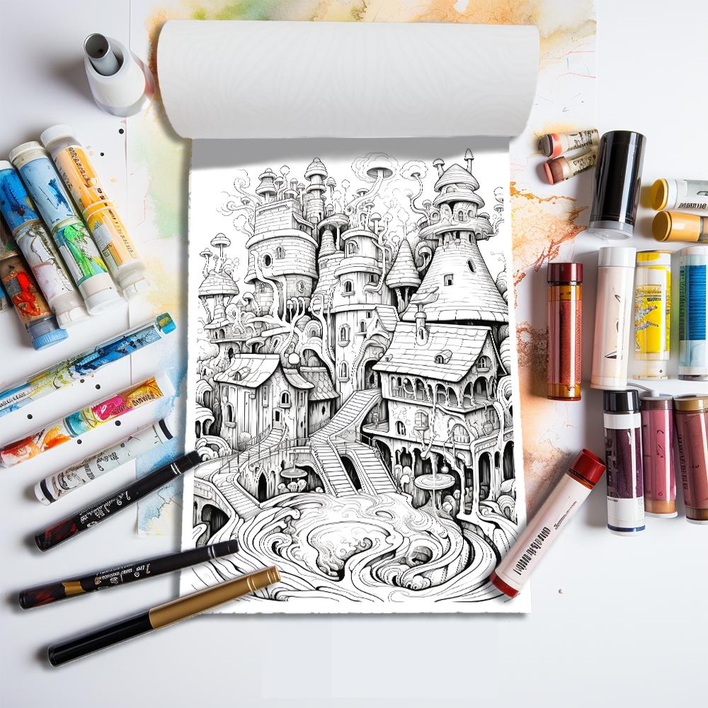 1pc,Adult Coloring Book,Teenagers Coloring Book,25 Different Patterns,100gsm Thick Paper,Stress Relief,Birthday Gift