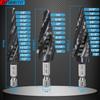 3-pc Step Drill Bit Set for Metal Wood 1/8"-7/8", 4-Spiral Flutes, M35 HSS Cobalt Unibits, 1/4" Hex Shank, Al-Ti-N Coated Drill Bits for 19 SAE Size