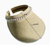 Straw Sun UV Wide Actress Hat [Lhyxuuk] Women's Visor, Protection, Brim, UPF50+, Cute, Elegant, Beaded, Face-Slimming Effect, (Beige)