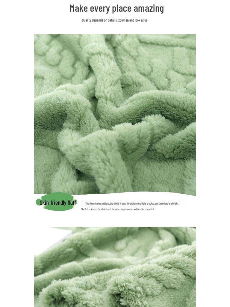 Nordic Solid Color Faux Fur Lambswool Flannel Blanket