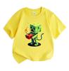 Kids Boys Girls 100% Cotton Crew Neck Short Sleeve T-Shirt, Funny Pixel Green Game Creeper Hold TNT Print Casual Soft Tee Tops for Children Daily Wear