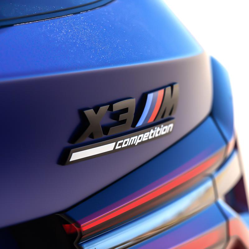 FA6ABS Tricolor M mark Competition Car Trunk Badge Emblem Thunder Edition Sticker For BMW 7m 8x1m X2M X3M X4M X5M X6M X7M x 5