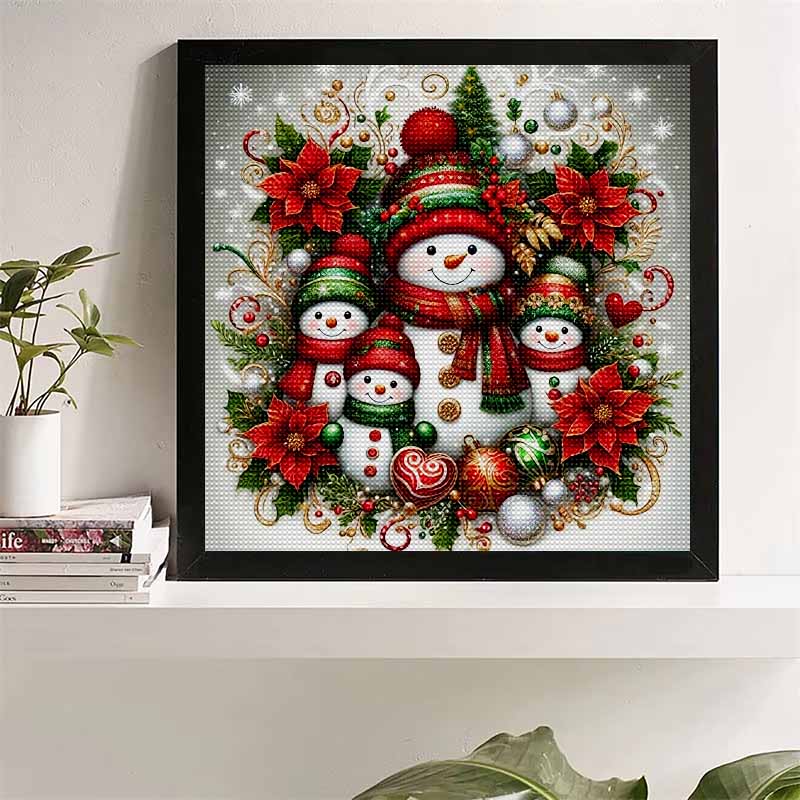 New Arrival 5D DIY Full Circle Diamond Painting "Christmas Snowman" Embroidery Cross Stitch Home Decoration Gift