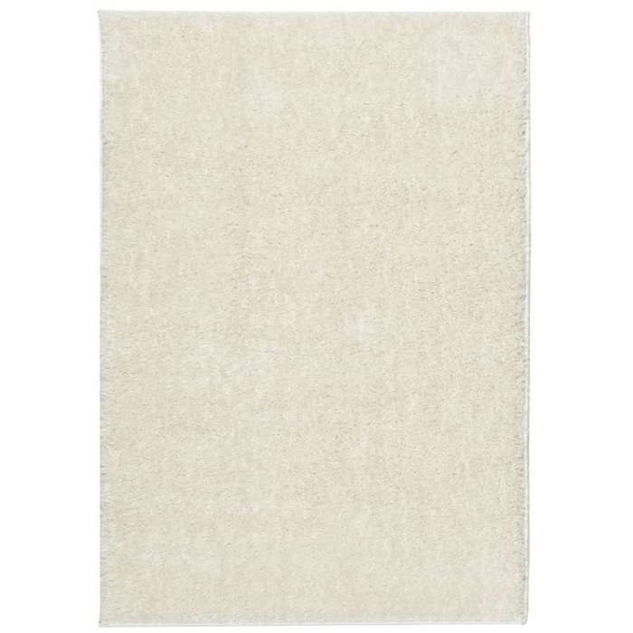 VidaXL Shaggy Rug Shiny Look, Floor Carpet, Area Rug, Rug for Living Room Office Bedroom, Modern, Cream 375664