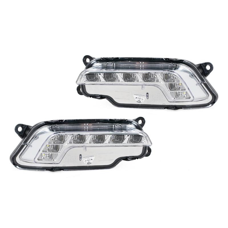 Front Bumper Fog Lamp Grille Cover For Mercedes Benz W212 E300 E350 E500 2009-2013 Pre-Facelift LED DRL Daytime Running Light