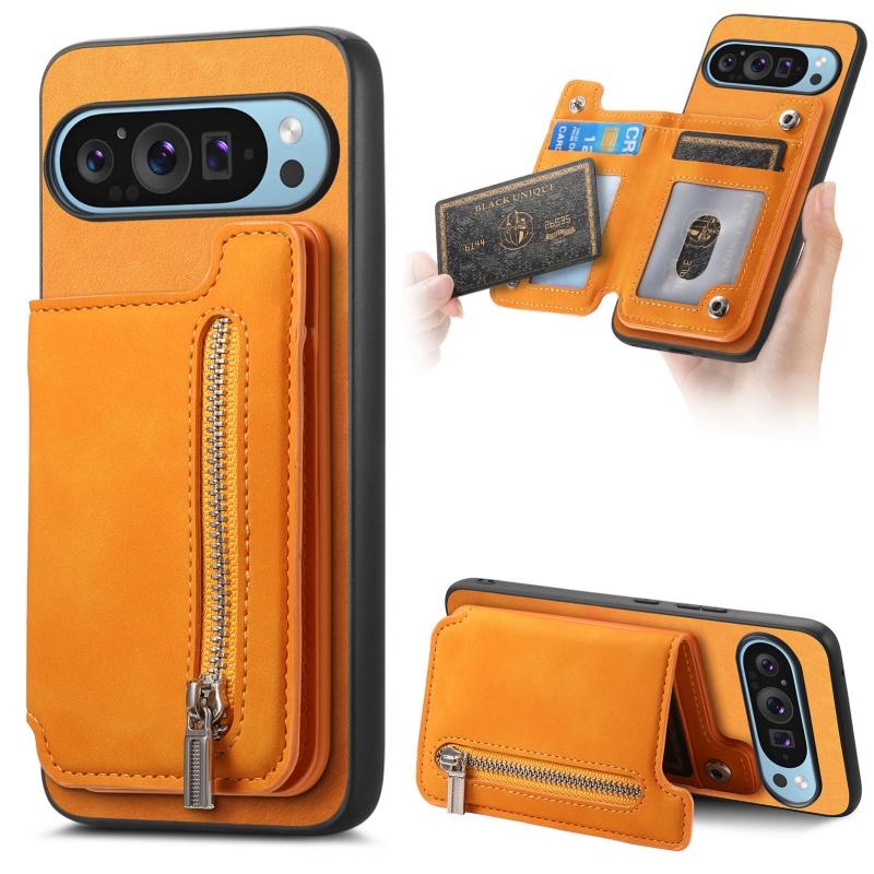2 in 1 Magnetic Leather Zipper Wallet Phone Case for Google Pixel 10 Pro XL 8 7A 7 9A 8A Card Slots Flip Cover Coque Hoesje Etui