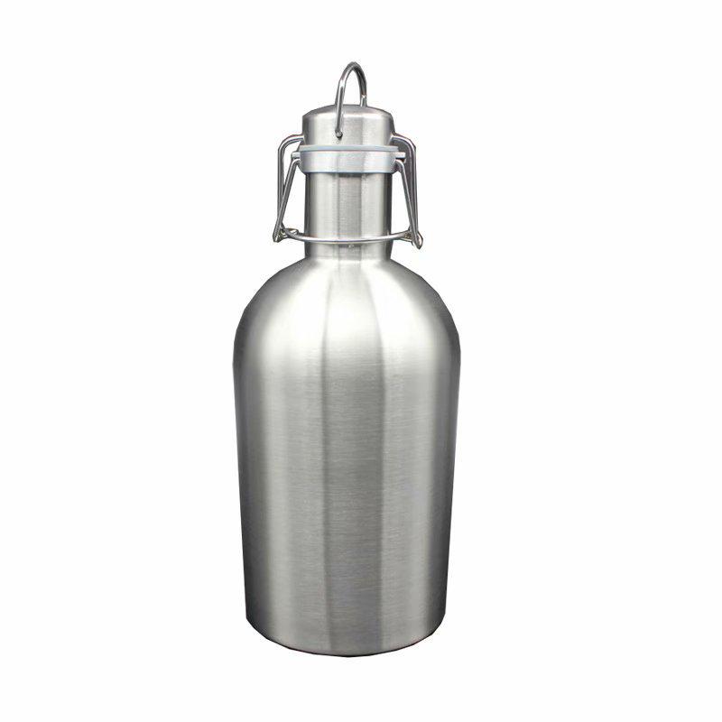 

Creative 64OZ 304 Stainless Steel Hip Flask - Large Capacity, Pressure Resistant, Sealed Beverage Bottle 32oz серебряный