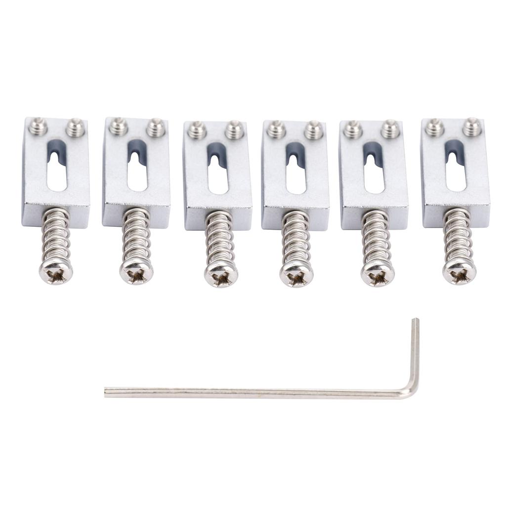 Musiclily Ultra 10.5mm Brass Bridge Saddles for ST Strat/TL Telecaster Electric Guitars, Chrome (Set of 6)