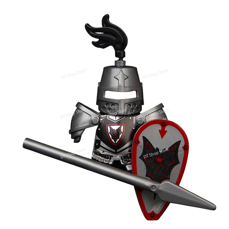 Medieval Ancient Castle Green Dragon Raven Knights Armour Assemble Scene Building Block Figures Children's Bricks DIY Toys Gifts