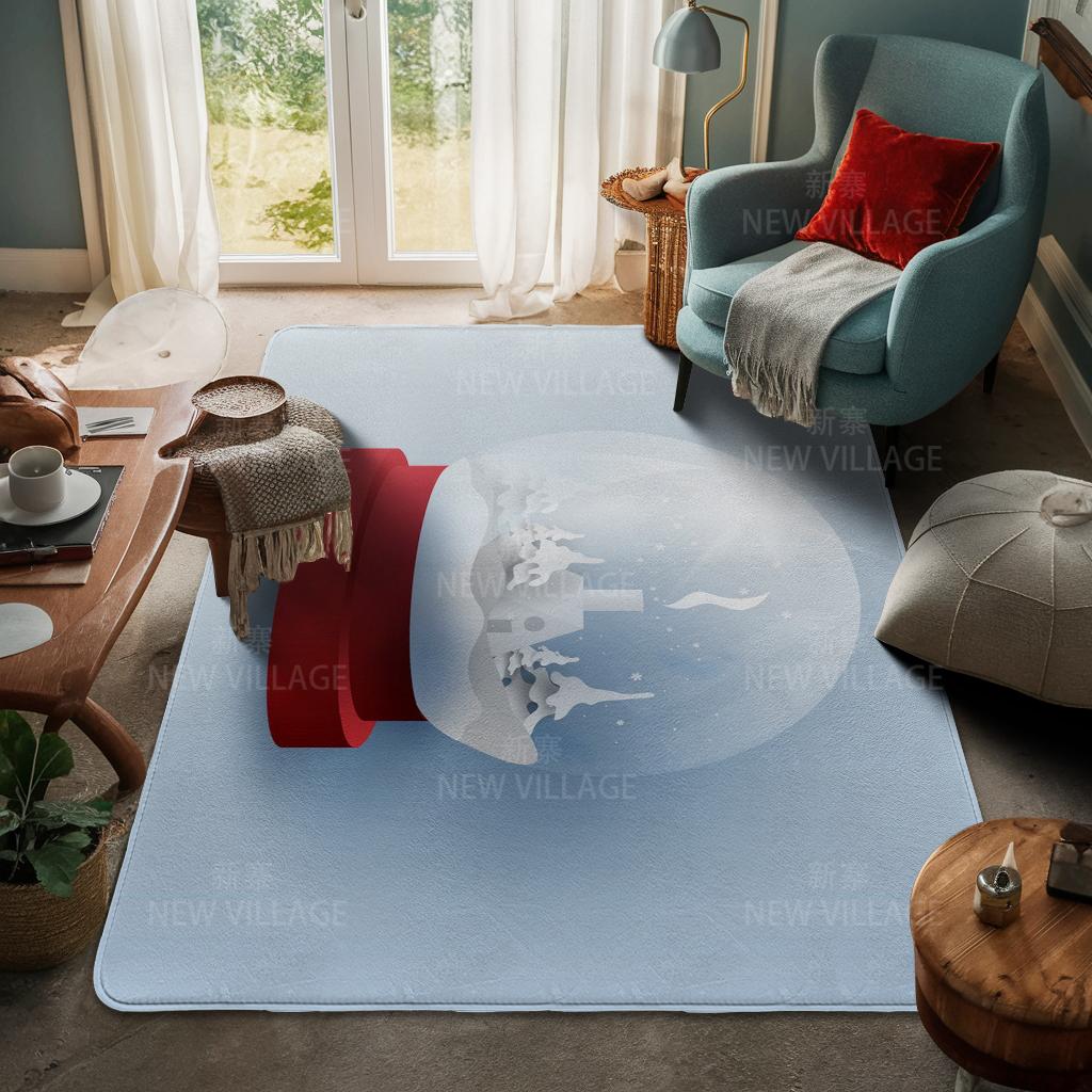 House Entrance Carpet Home Door Mat Living Room Bath Foot Bathroom Non-slip Water Absorption Rugs Bath Merry Christmas Winter