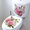 1PCS 30cm Pink Rose Bathroom Waterproof Toilet Cover Toilet Sticker Self-adhesive Sticker Decoration For Toilet