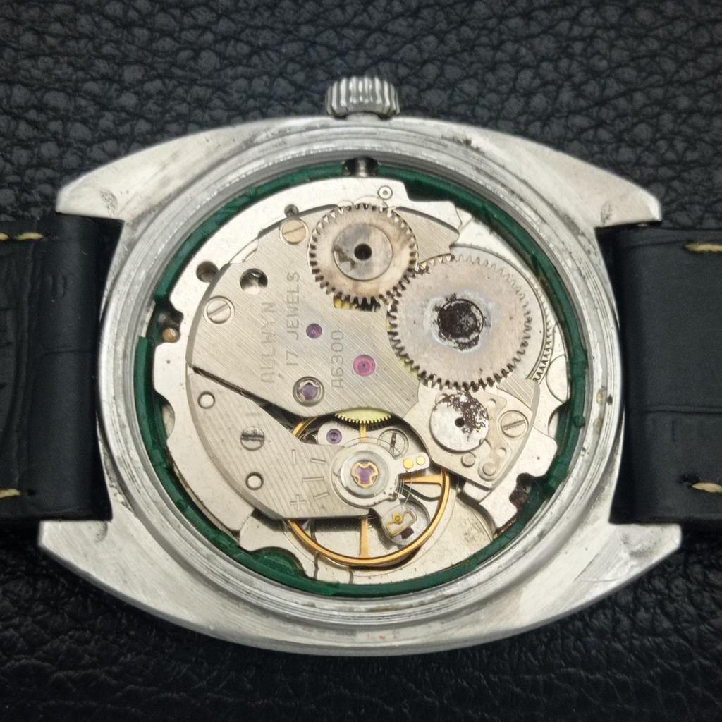 HAND-WINDING VINTAGE ALLWYN 6300A INDIA MENS ORANGE COLOR DIAL WATCH a703949-1