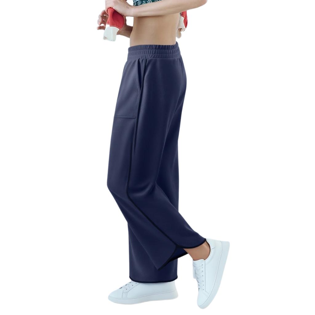 Women's Loose Wide Leg Sports Pants Casual Stretch High Waist Wide Leg Pants With Pockets