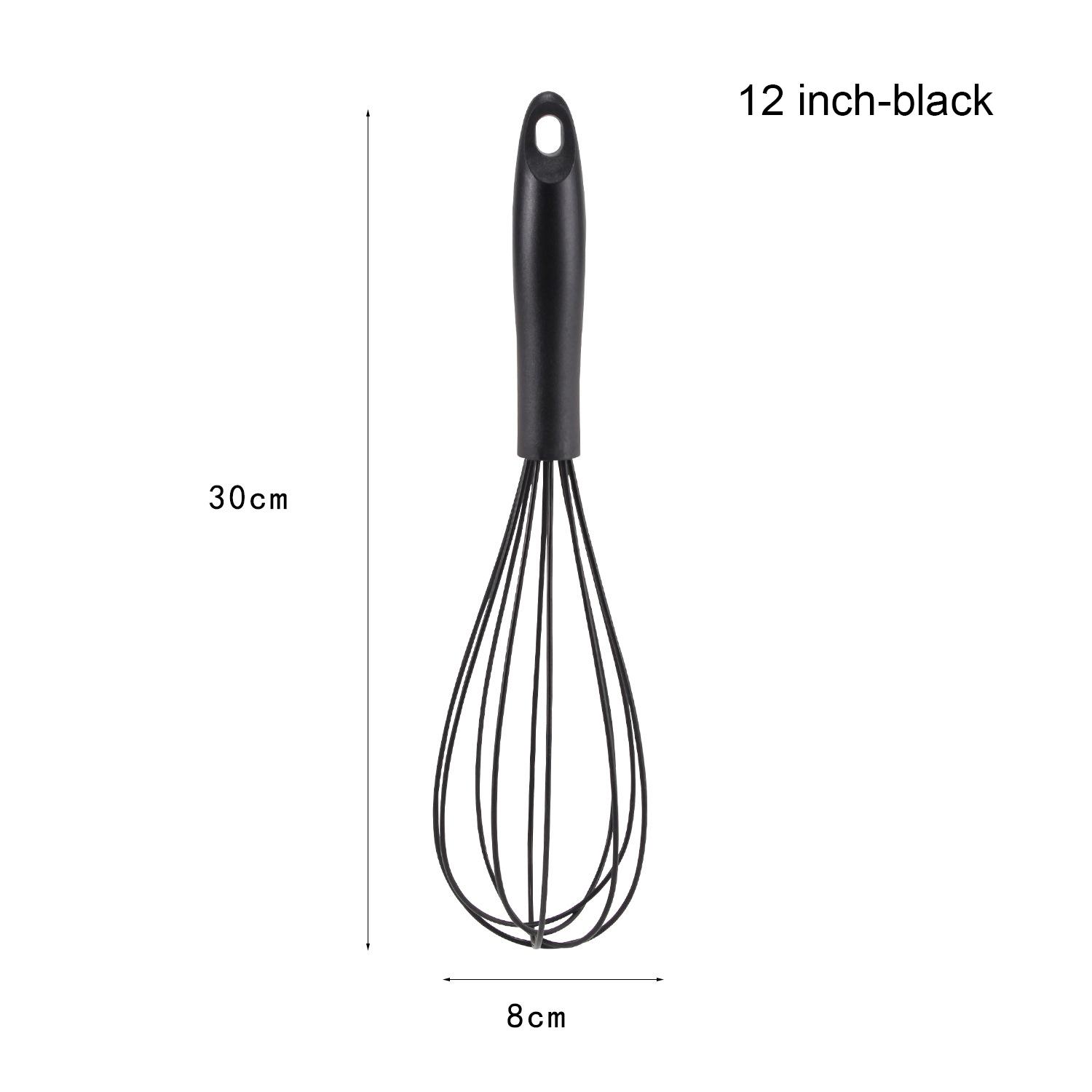 

1 шт., ручные инструменты для яиц, миксер, силиконовый воздушный шар, венчик для вспенивания молока, кухонная утварь для смешивания, перемешивания 12inch-black