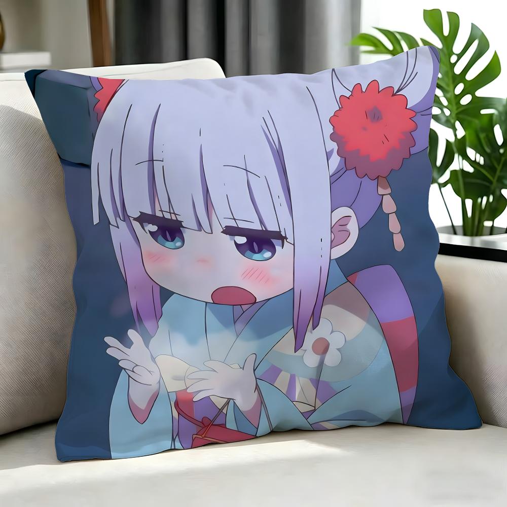 Anime Miss Kobayashi'S Dragon Maid Cushion Cover Cushion Cover Set 4Pcs 50X50 45X45 40X40 Pillowcase Decorative Sofa Home Decor