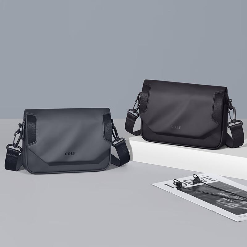 GOLF Shoulder Bag with Flip Cover, Crossbody Bag, Water-Resistant Commuter Bag, Sport Messenger Bag, Grey