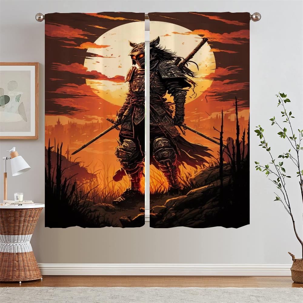 Japanese Samurai Cheap Things With Free Shipping for Home Interior Curtains for Living Room Blind Cover Curtain Tiebacks Blinds
