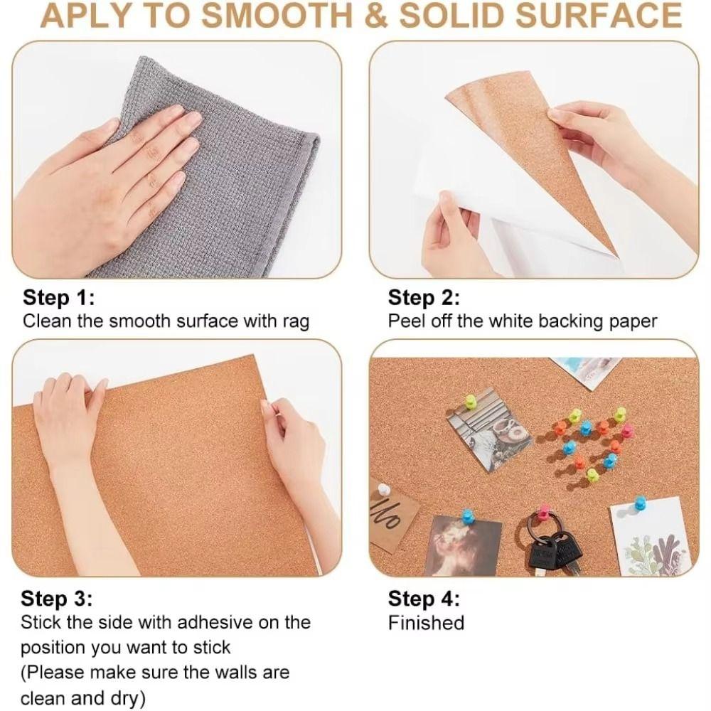 1m Self-Adhesive Cork Roll 2mm Thick Square Cork Pad Photo Wall Sticker