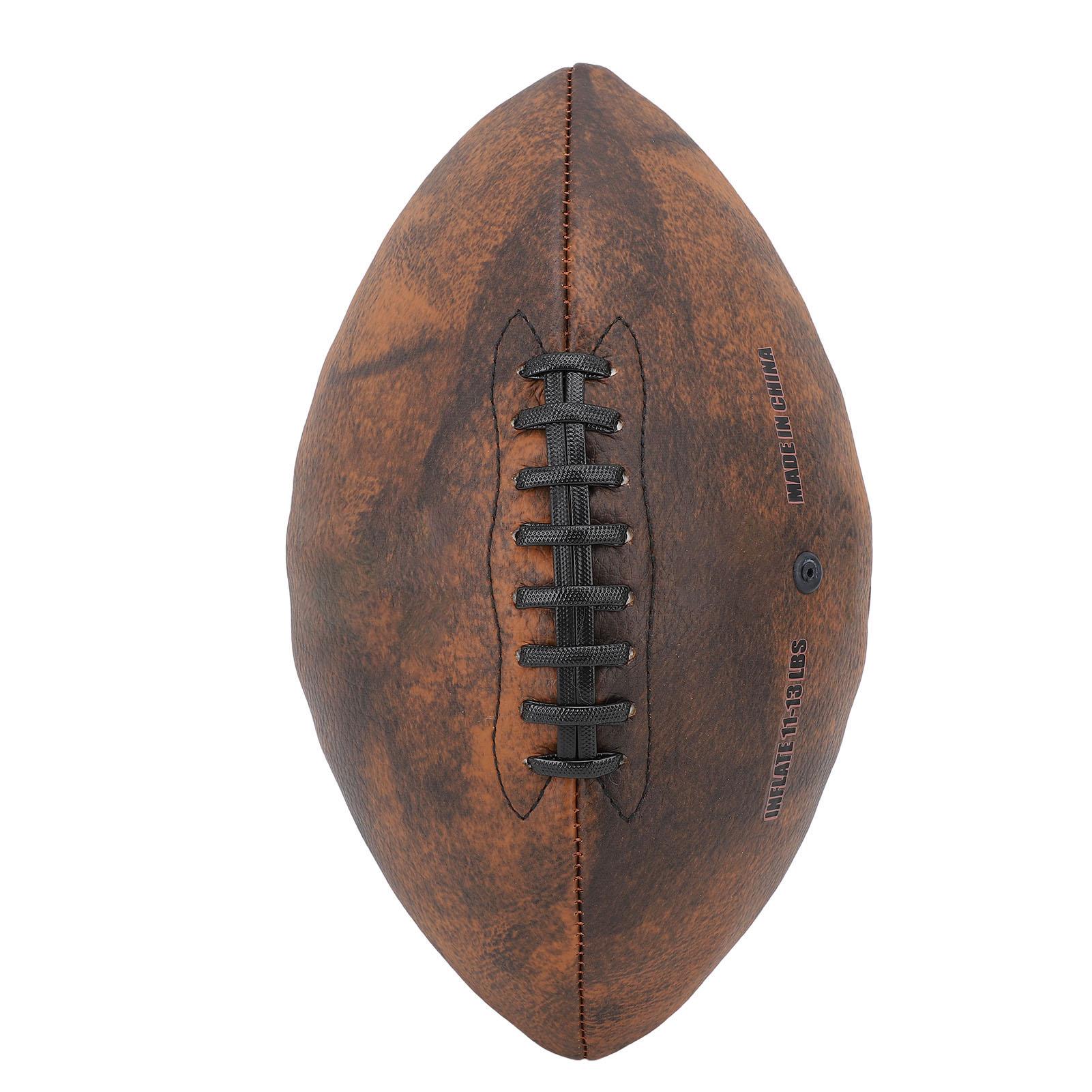 

Training Football Size 9 Rugby Ball PU Comfortable Grip Vintage Design Durable Sports Football for Game Match