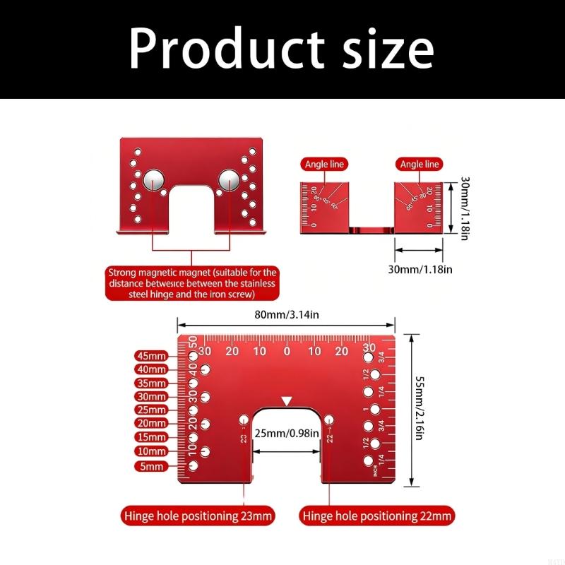 Hinge Quick Installation Fixing Plate Gaps Alignment Tool Cabinet Hole Drilling Locator Jig For Precise Door Alignment M4YD