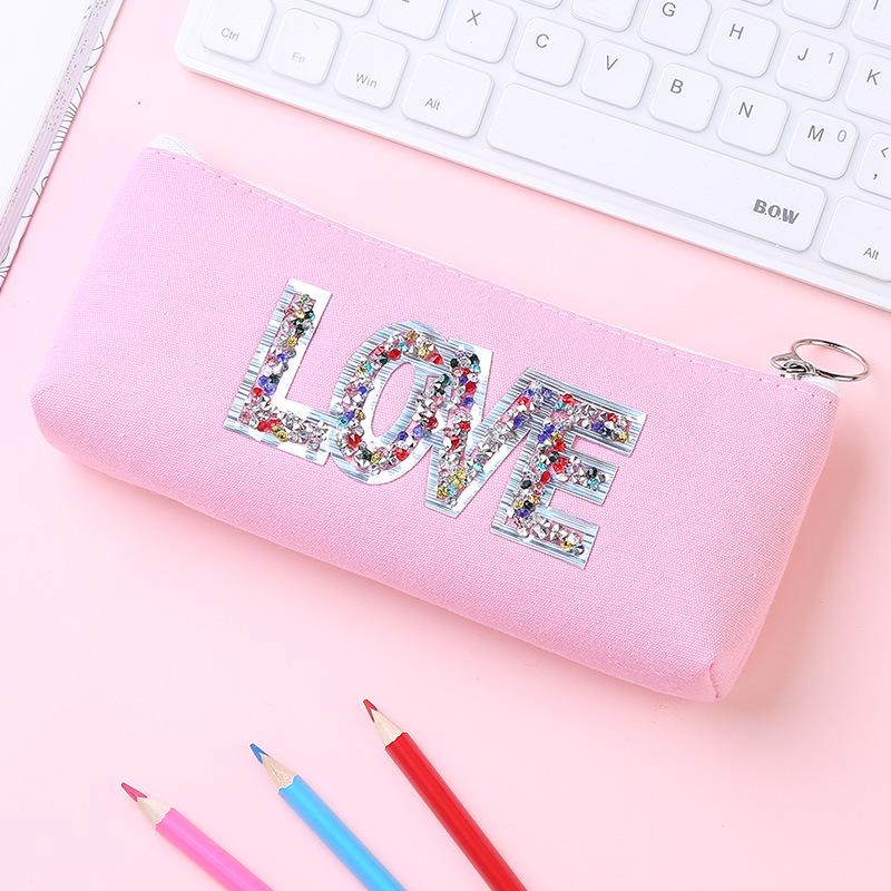 1 Pcs Kawaii Pencil Case Laser love Estuches School Pencil Box Pencilcase Pencil Bag School Supplies Stationery