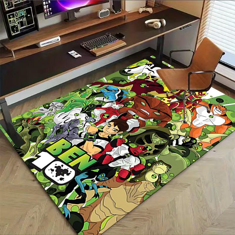 1pc Ben Ultimate Alien Carpet for Playroom Bedroom Living Room Sofa Home Decor,kids Game Area Rug Non-slip Floor Mat Y73044