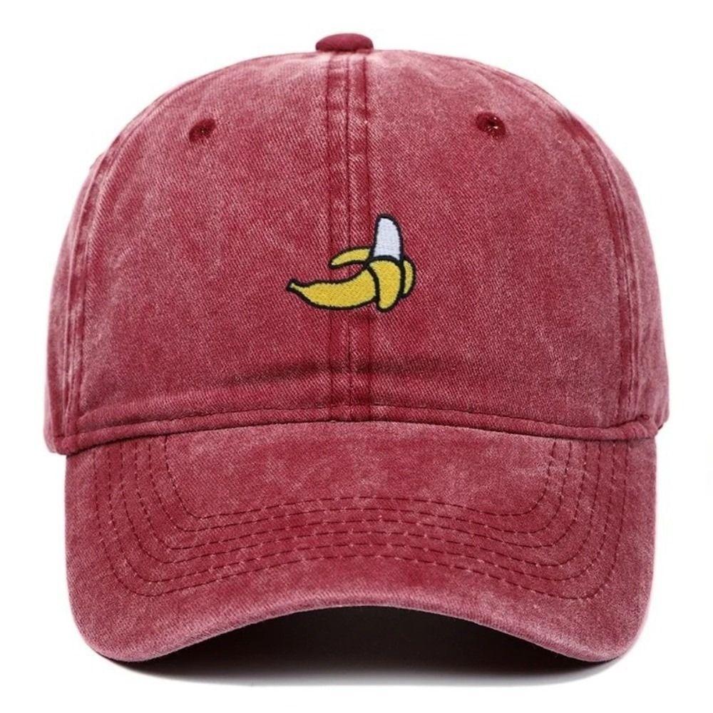 Adjustable Baseball Hat Banana Embroidered Sun Protection Hat Fashion Duck Tongue Hat Outdoor