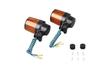 POSH FAITH Motorcycle Turn Superbike Style Double Bulb Black Signals, (2-Pack), Included, Body/Orange Lens, 093431-26